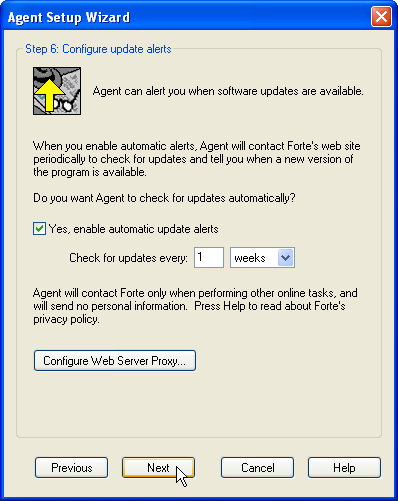 Step 6: Configure Update alerts