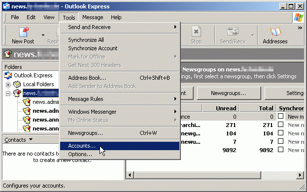 configurer outlook express 6
